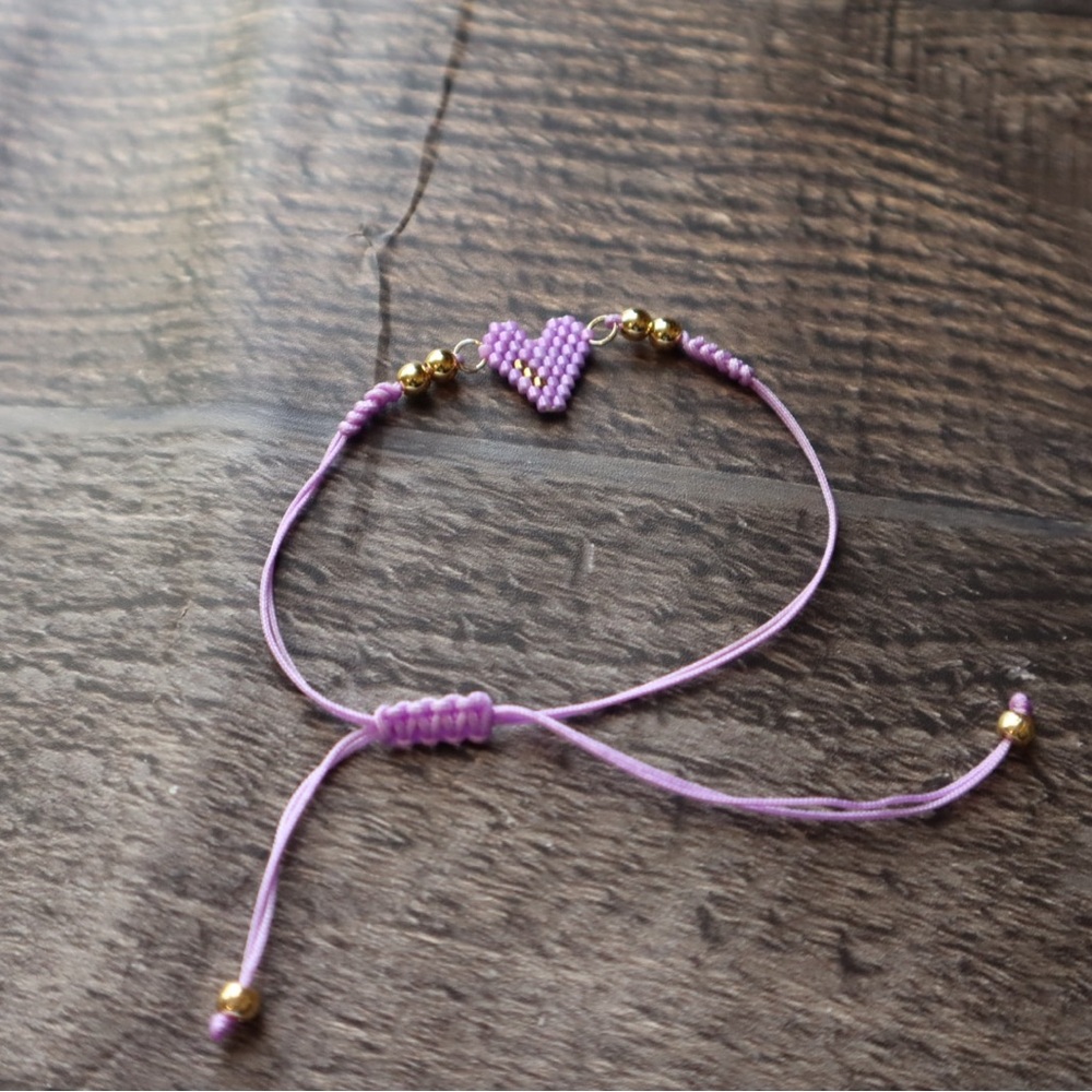 Purple Heart Miyuki Seed Bead Bracelet